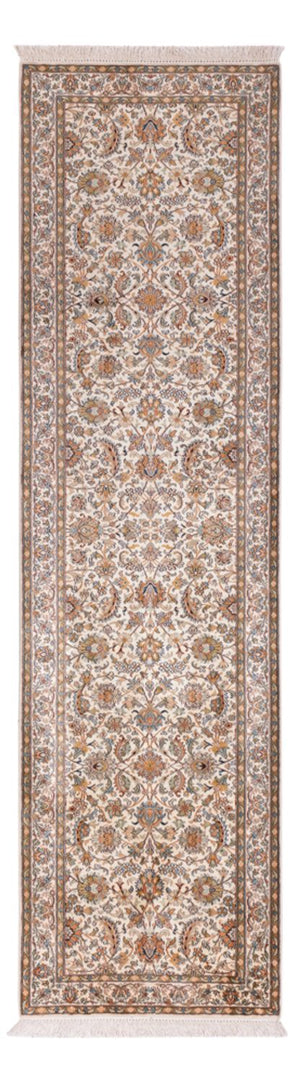 Alfombra de pasillo Alfombra de seda - Seda de Cachemira - 308 x 80 cm - beige