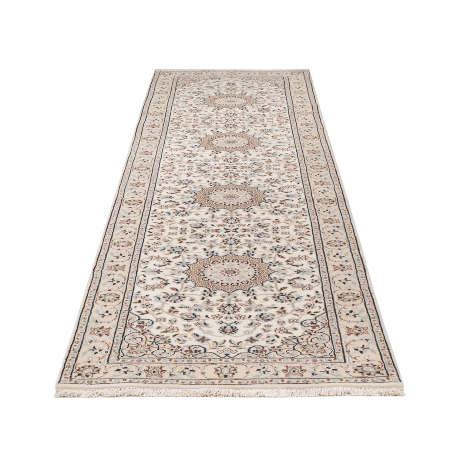 Alfombra de pasillo Alfombra oriental - Nain - Indus - 307 x 80 cm - beige