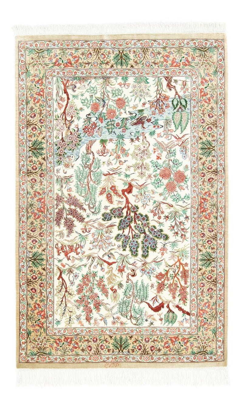 Alfombra de seda - Ghom Seda - Prima - 122 x 80 cm - beige
