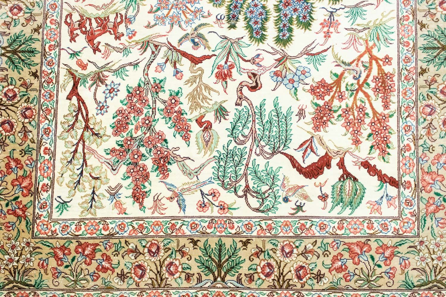 Alfombra de seda - Ghom Seda - Prima - 122 x 80 cm - beige