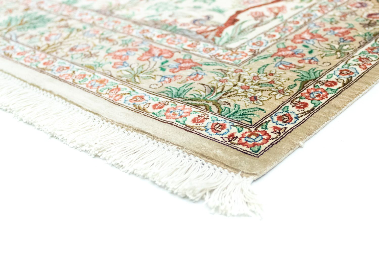 Alfombra de seda - Ghom Seda - Prima - 122 x 80 cm - beige