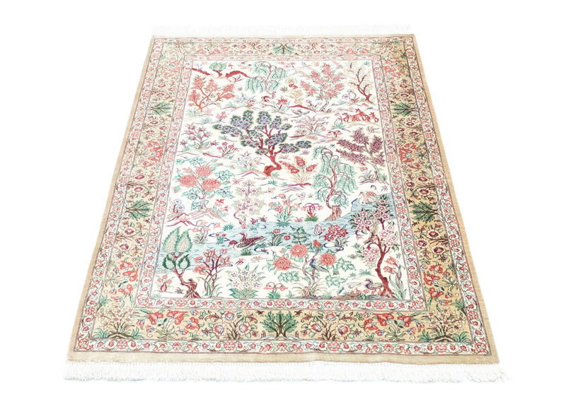 Alfombra de seda - Ghom Seda - Prima - 122 x 80 cm - beige