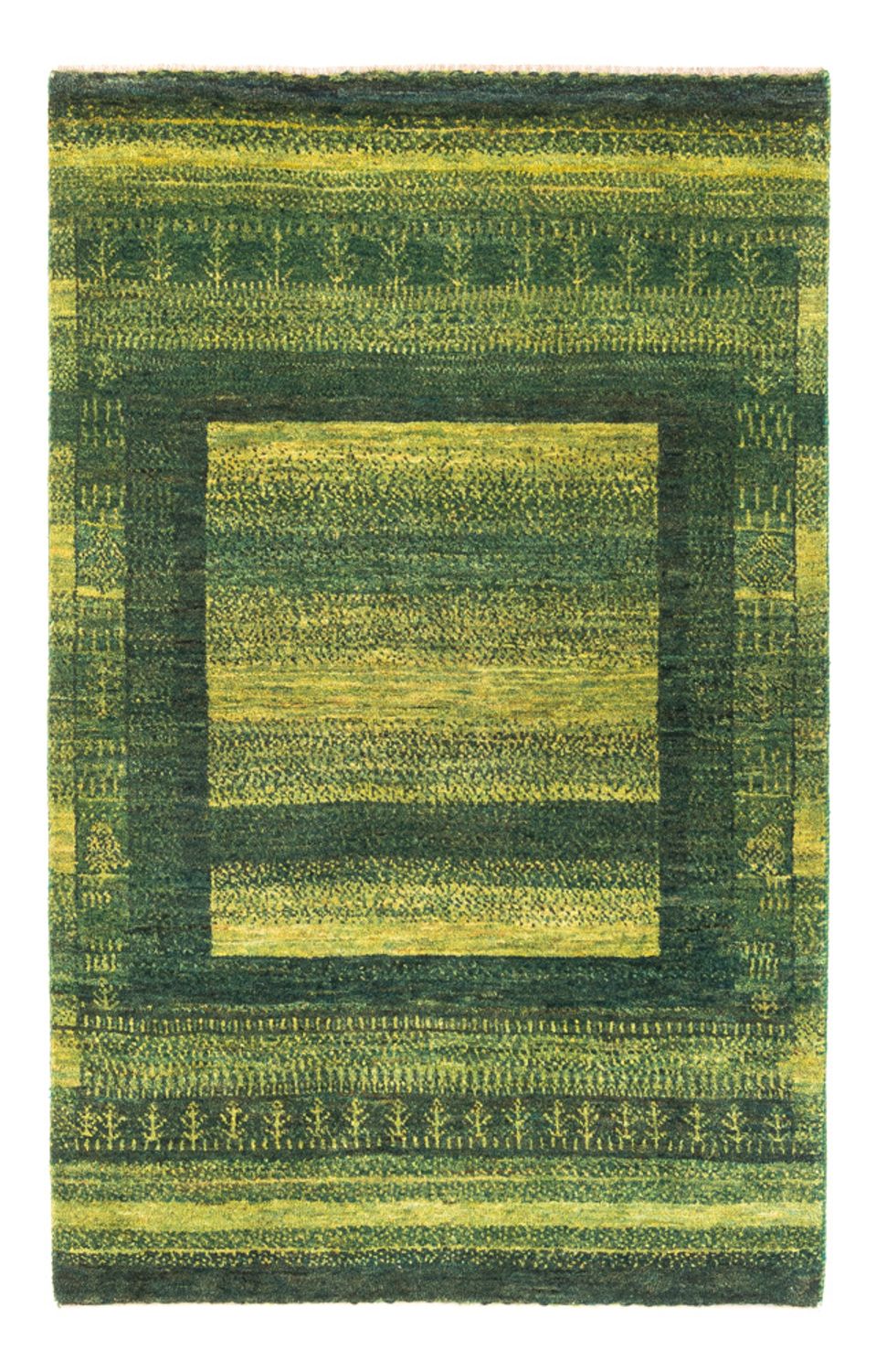 Alfombra Gabbeh - Loribaft Persa - Real - 150 x 97 cm - verde