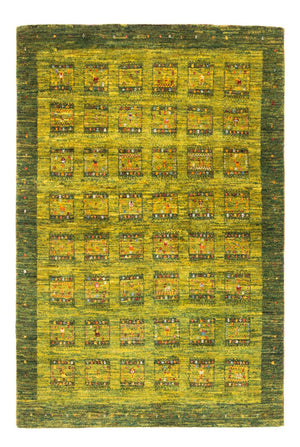 Alfombra Gabbeh - Loribaft Persa - Real - 157 x 108 cm - verde claro