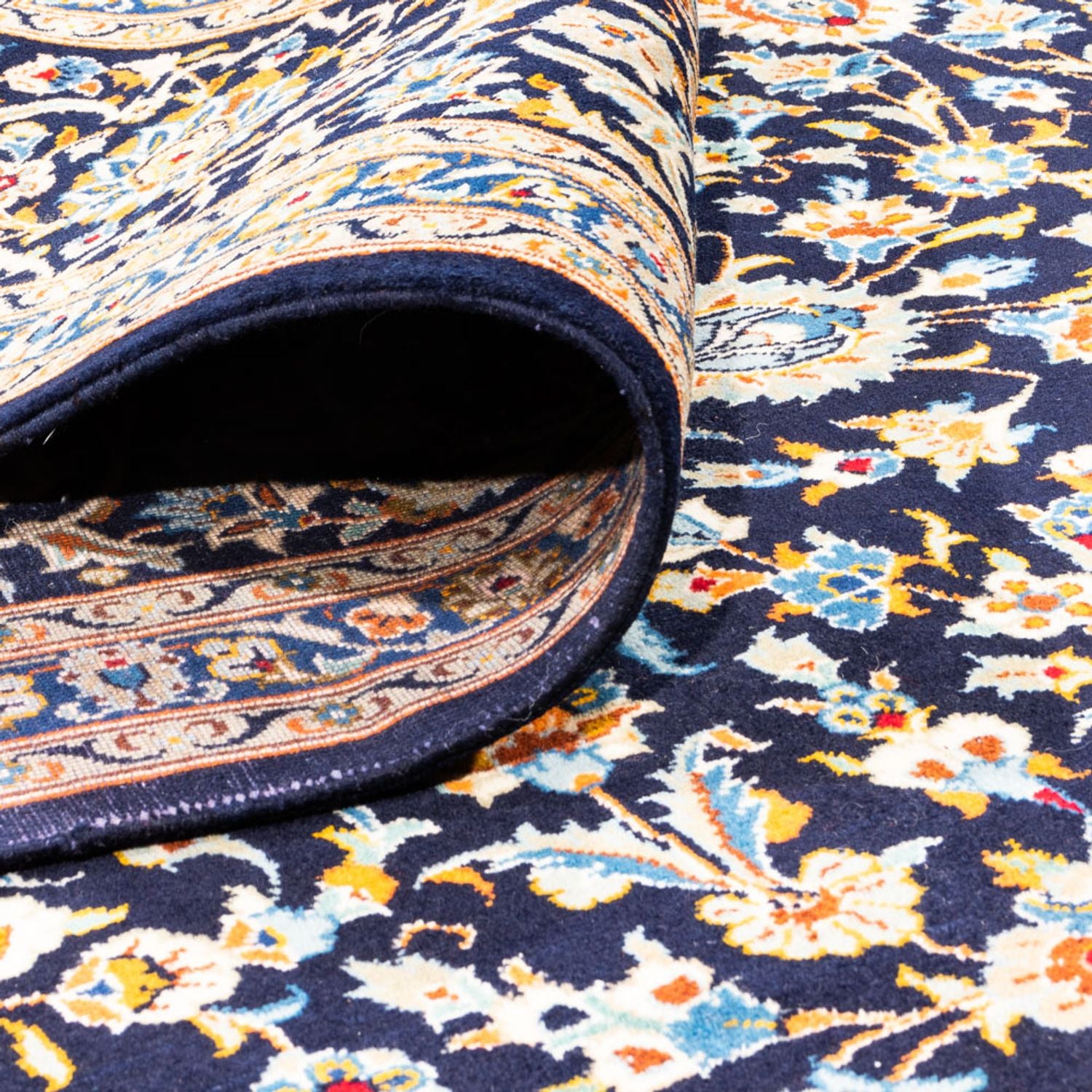 Alfombra persa - Keshan - 369 x 267 cm - azul oscuro