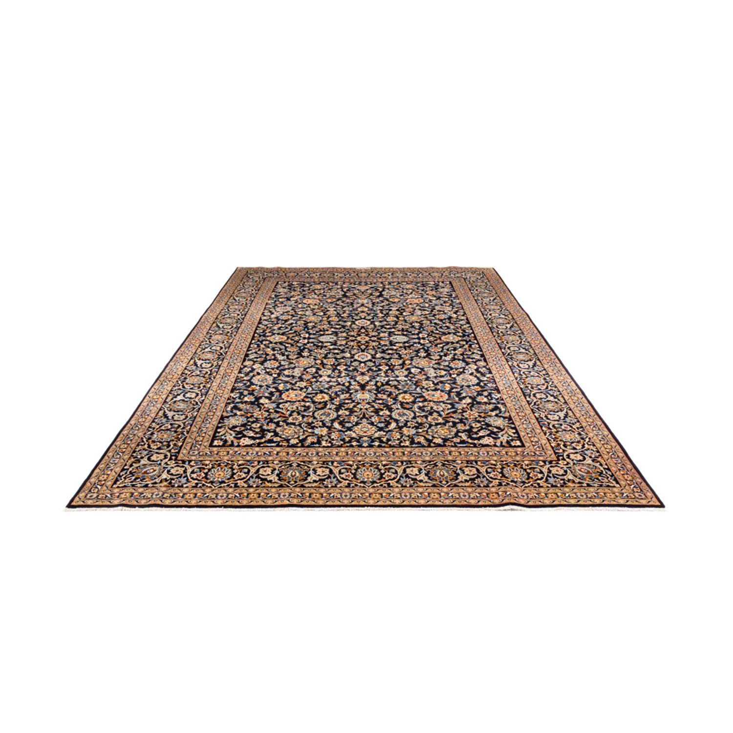 Alfombra persa - Keshan - 369 x 267 cm - azul oscuro