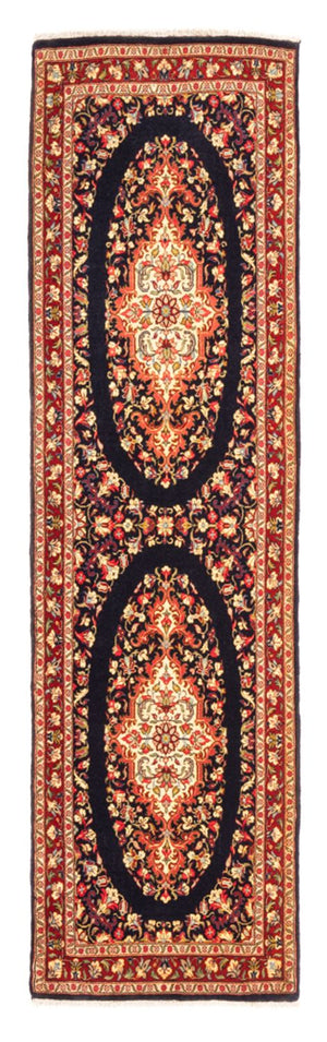 Alfombra de pasillo Alfombra persa - Ghom - 217 x 63 cm - azul oscuro