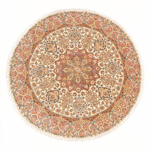 Alfombra Persa - Tabriz - Real redondo  - 200 x 200 cm - crema
