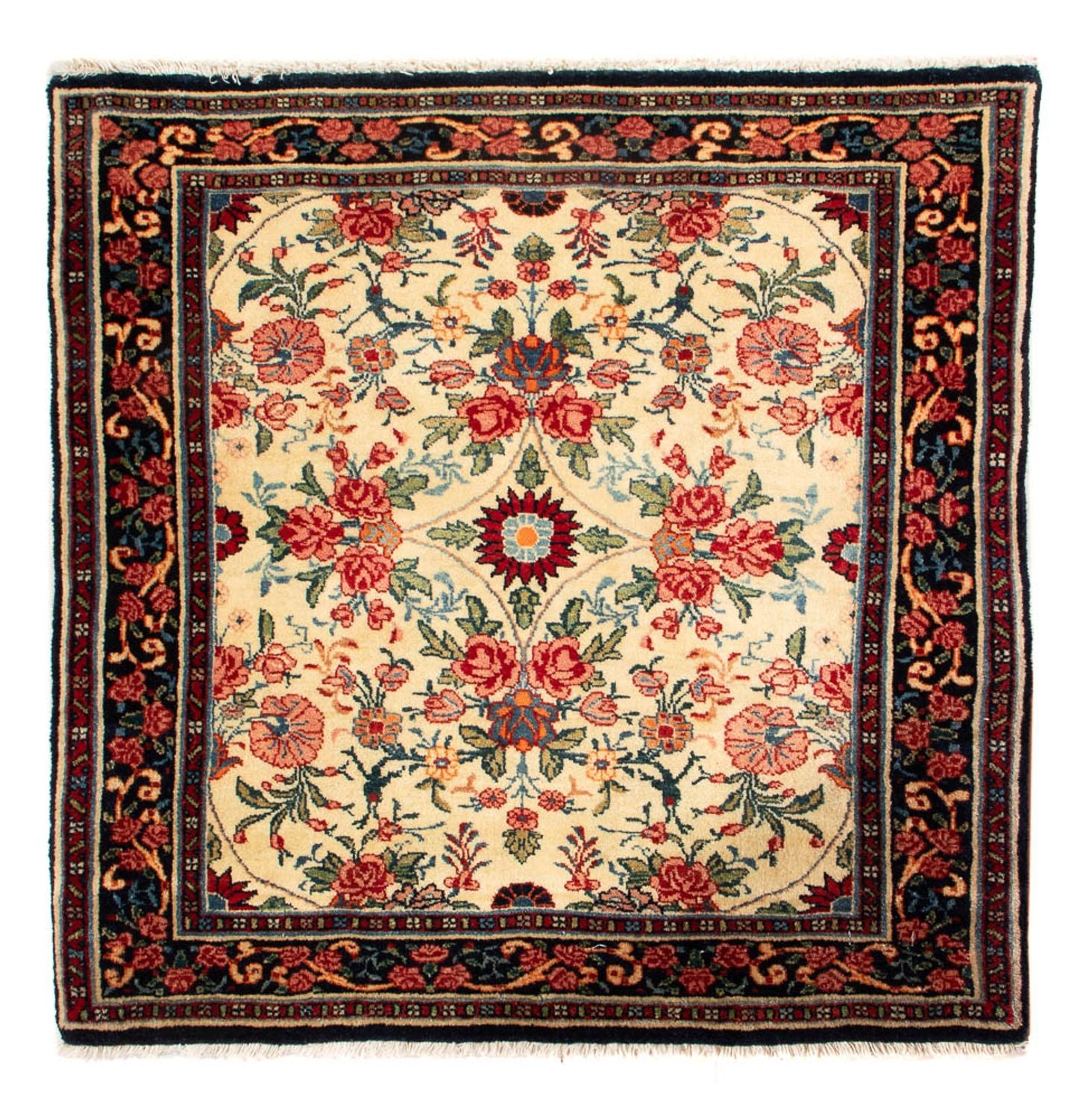 Alfombra persa - Bidjar cuadrado  - 70 x 70 cm - crema