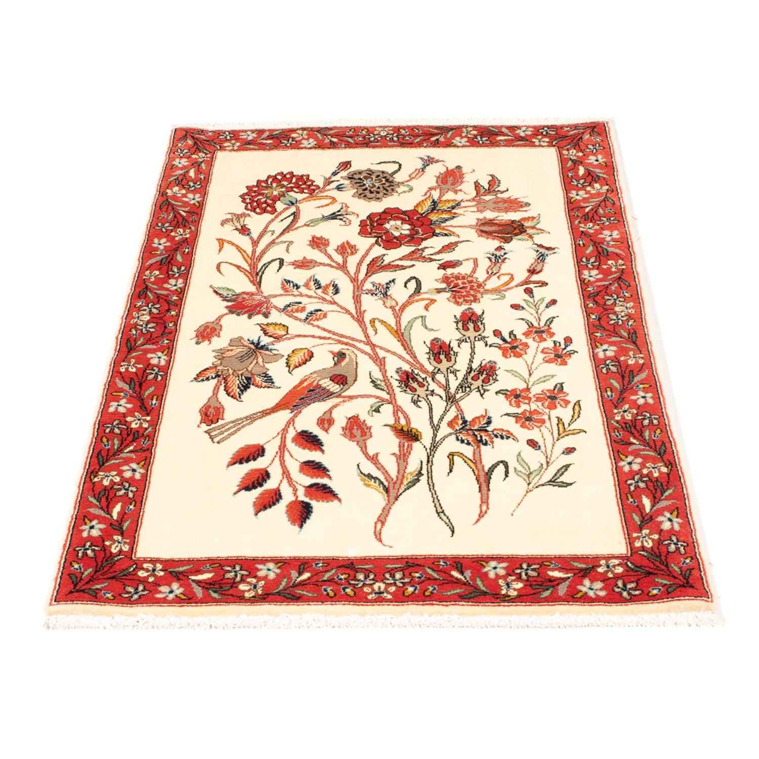 Alfombra persa - Ghom - 107 x 65 cm - crema