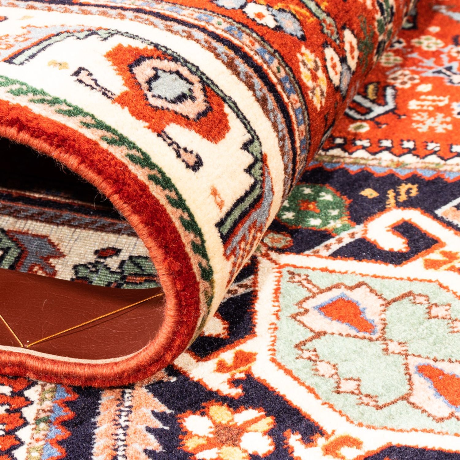 Alfombra de pasillo Alfombra Gabbeh - Persa Kashkuli - 191 x 73 cm - naranja