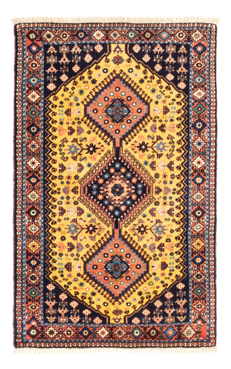 Alfombra persa - Nómada - 133 x 82 cm - amarillo