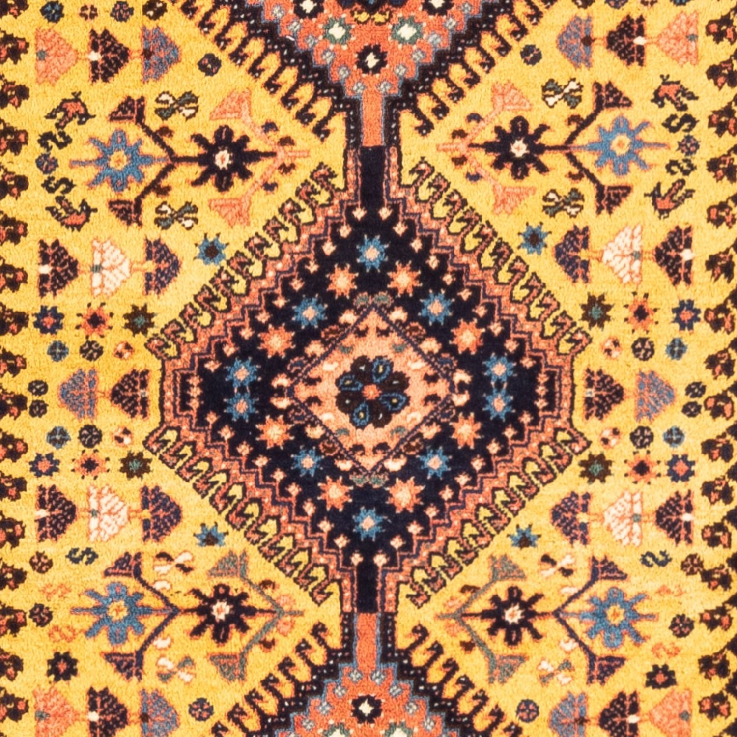 Alfombra persa - Nómada - 133 x 82 cm - amarillo