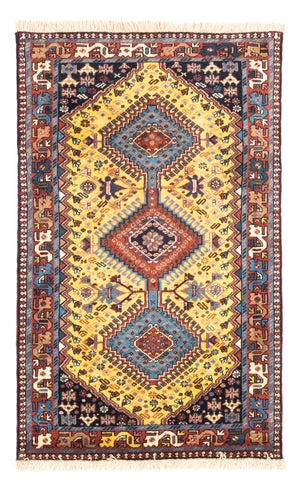 Alfombra persa - Nómada - 126 x 80 cm - amarillo