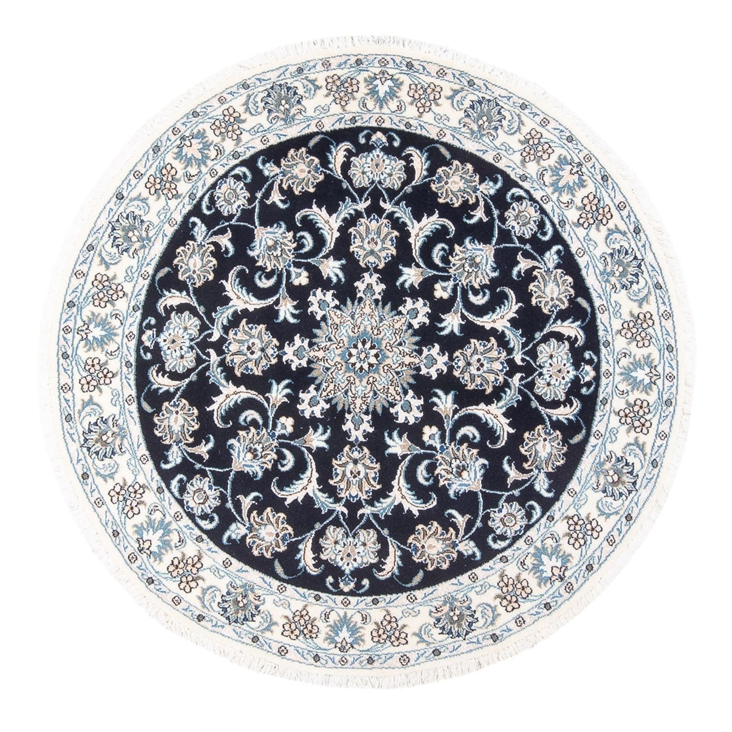 Alfombra persa - Nain redondo  - 150 x 150 cm - azul oscuro