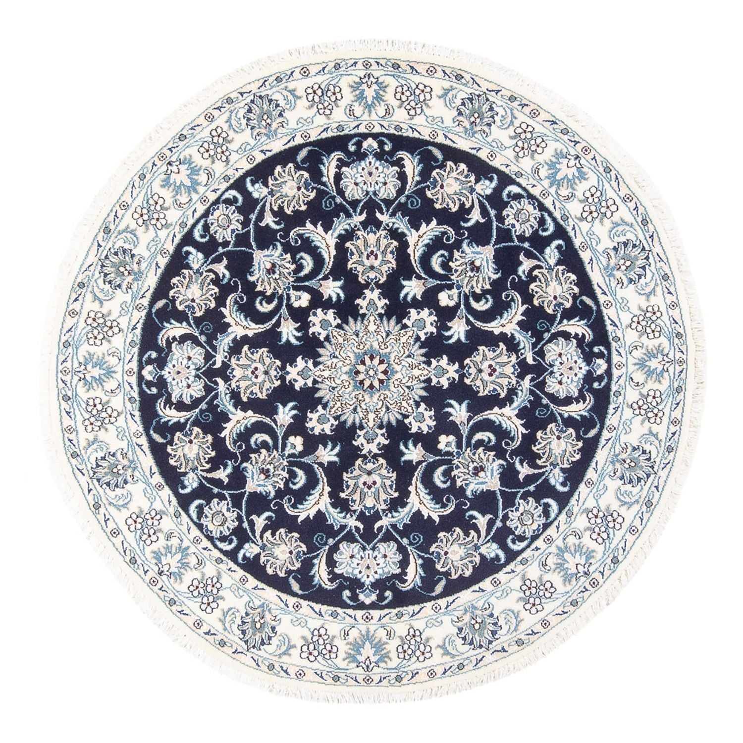 Alfombra persa - Nain redondo  - 150 x 150 cm - azul oscuro