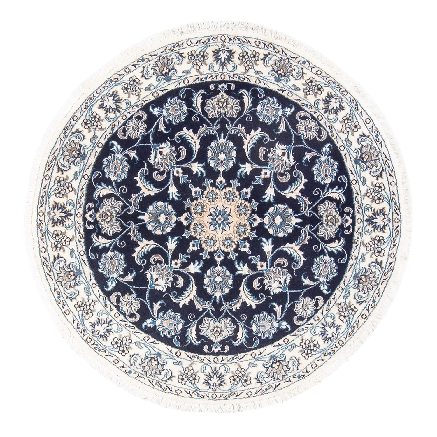 Alfombra persa - Nain redondo  - 150 x 150 cm - azul oscuro