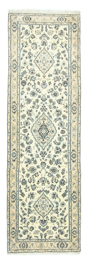 Alfombra de pasillo Alfombra Persa - Nain - Real - 285 x 87 cm - blanco natural