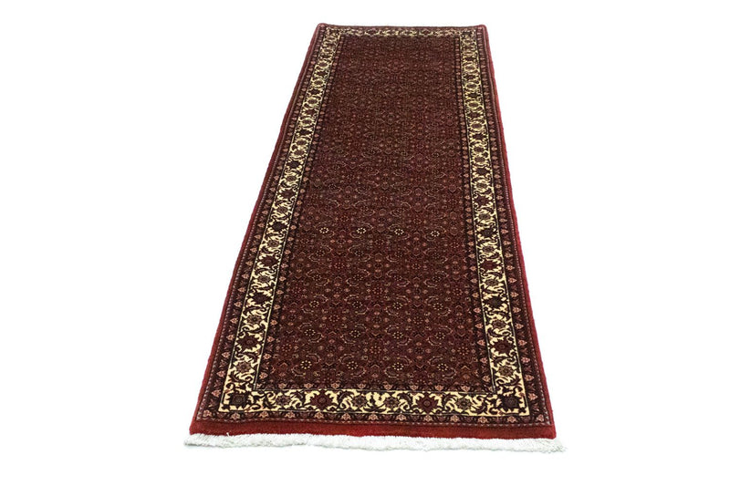 Alfombra de pasillo Alfombra persa - Bidjar - 230 x 78 cm - rojo vino