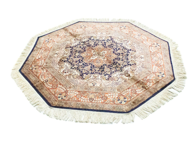 Alfombra de seda - Seda de Cachemira forma especial  - 127 x 125 cm - azul