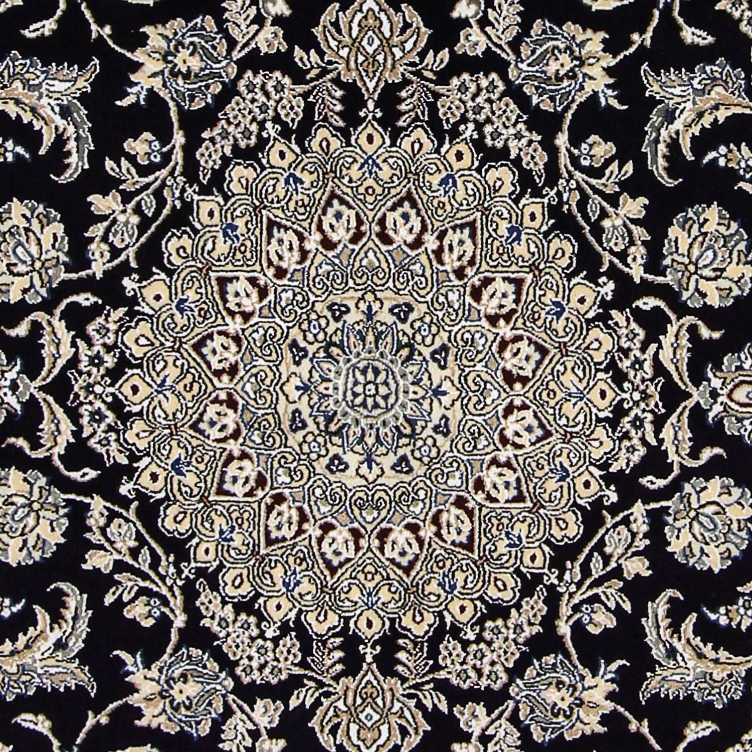Alfombra Persa - Nain - Real - 249 x 155 cm - azul oscuro