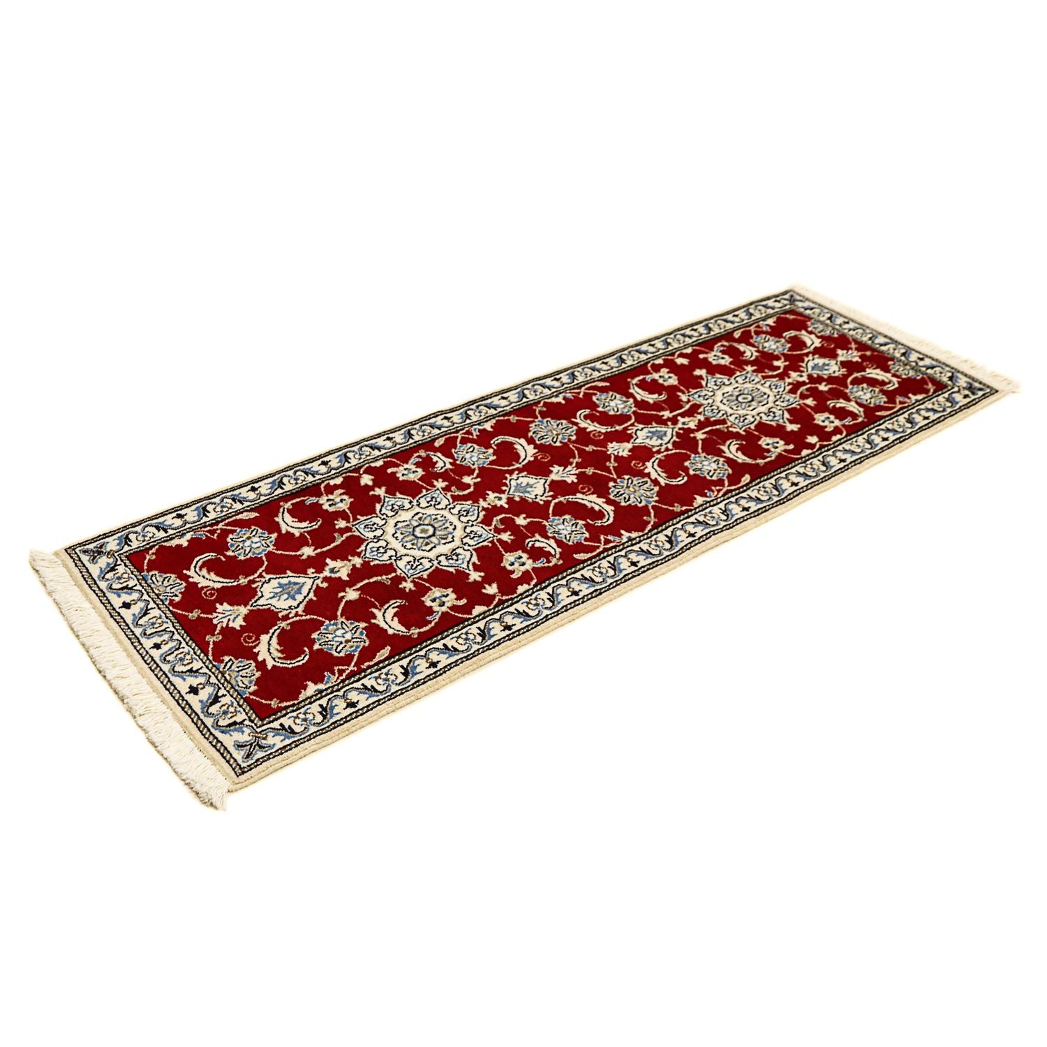 Alfombra de pasillo Alfombra persa - Nain - 188 x 60 cm - rojo oscuro