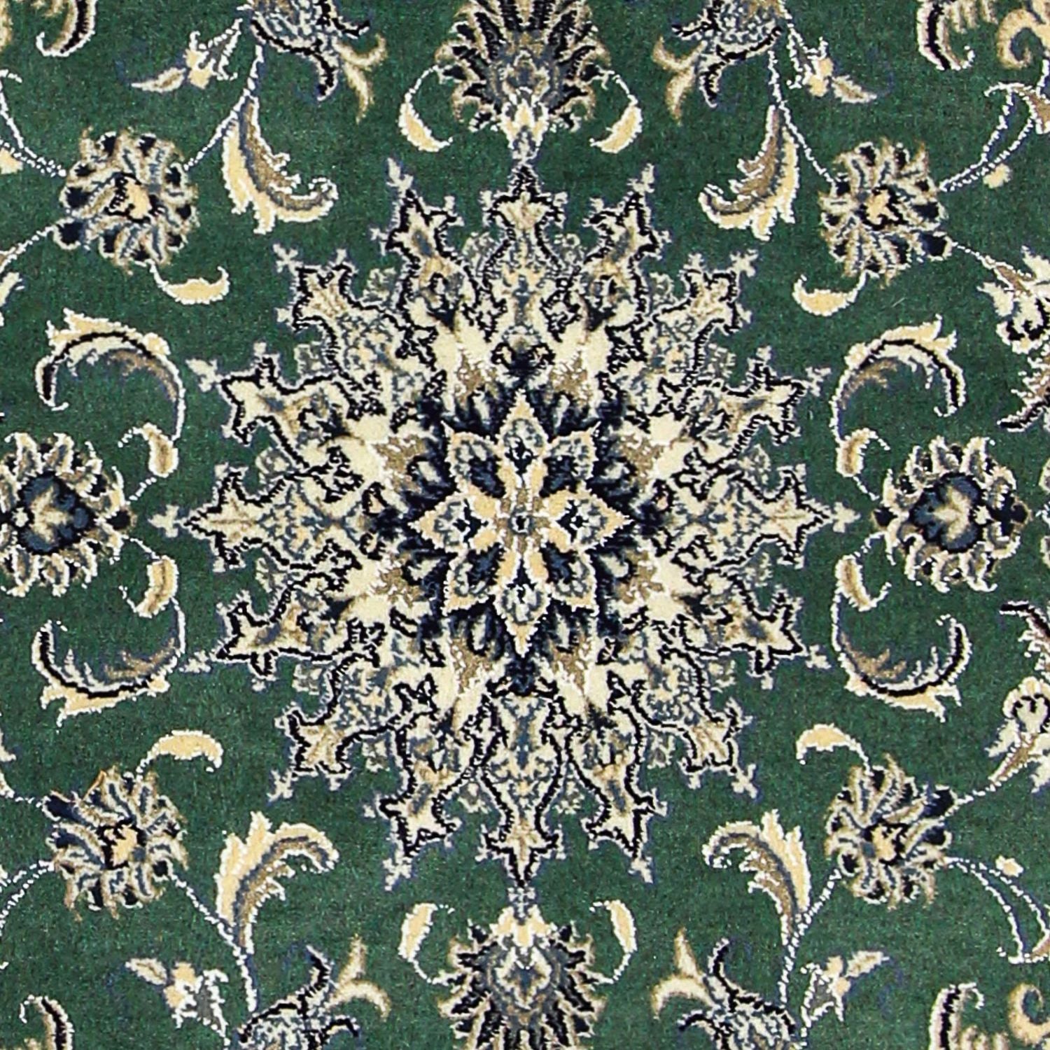 Alfombra persa - Nain - 203 x 115 cm - verde oscuro