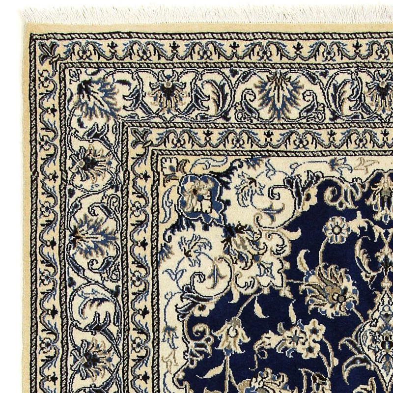 Alfombra persa - Nain - 198 x 151 cm - azul oscuro