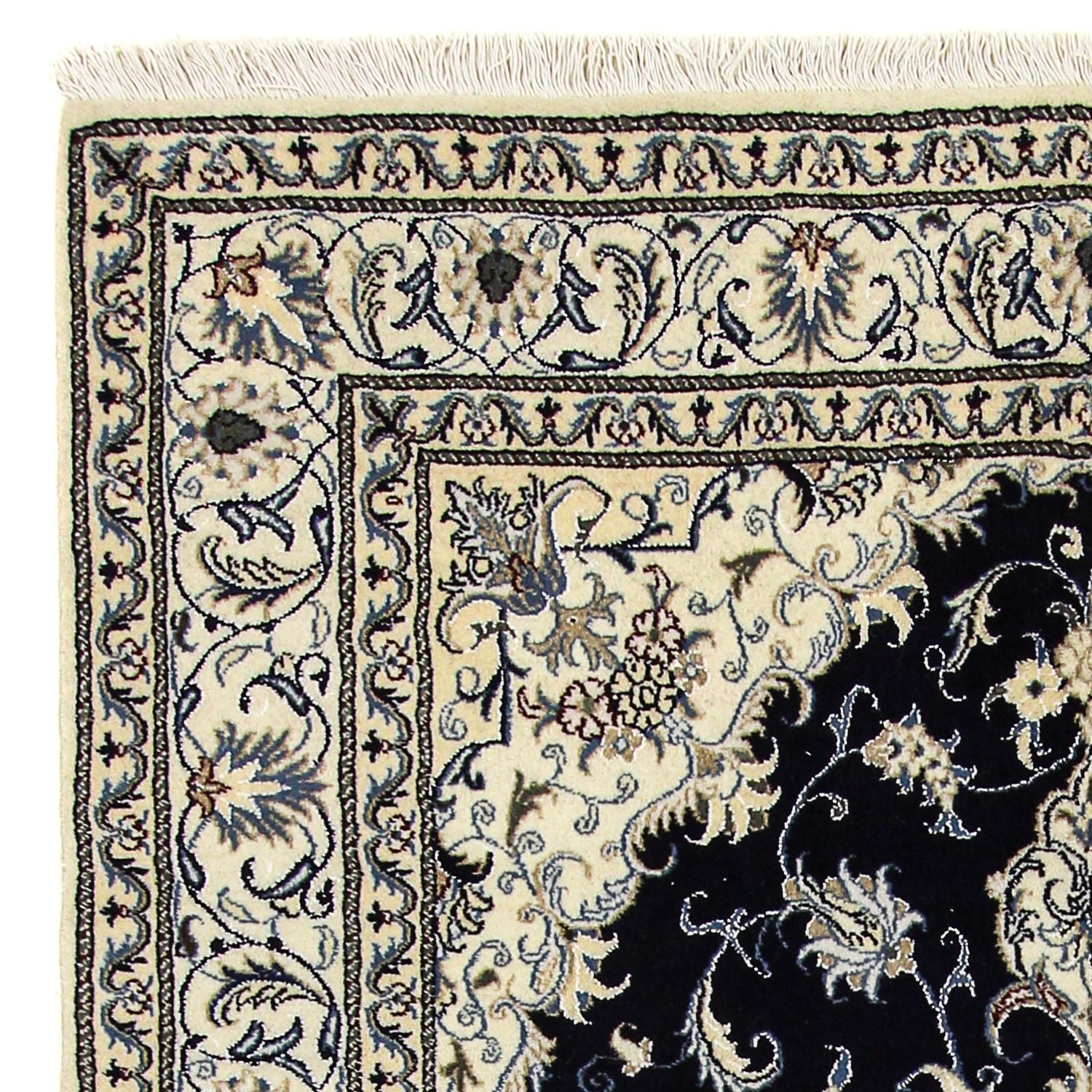 Alfombra persa - Nain - 242 x 166 cm - azul oscuro