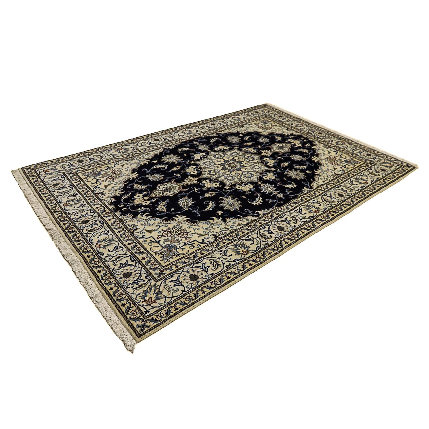 Alfombra persa - Nain - 242 x 166 cm - azul oscuro