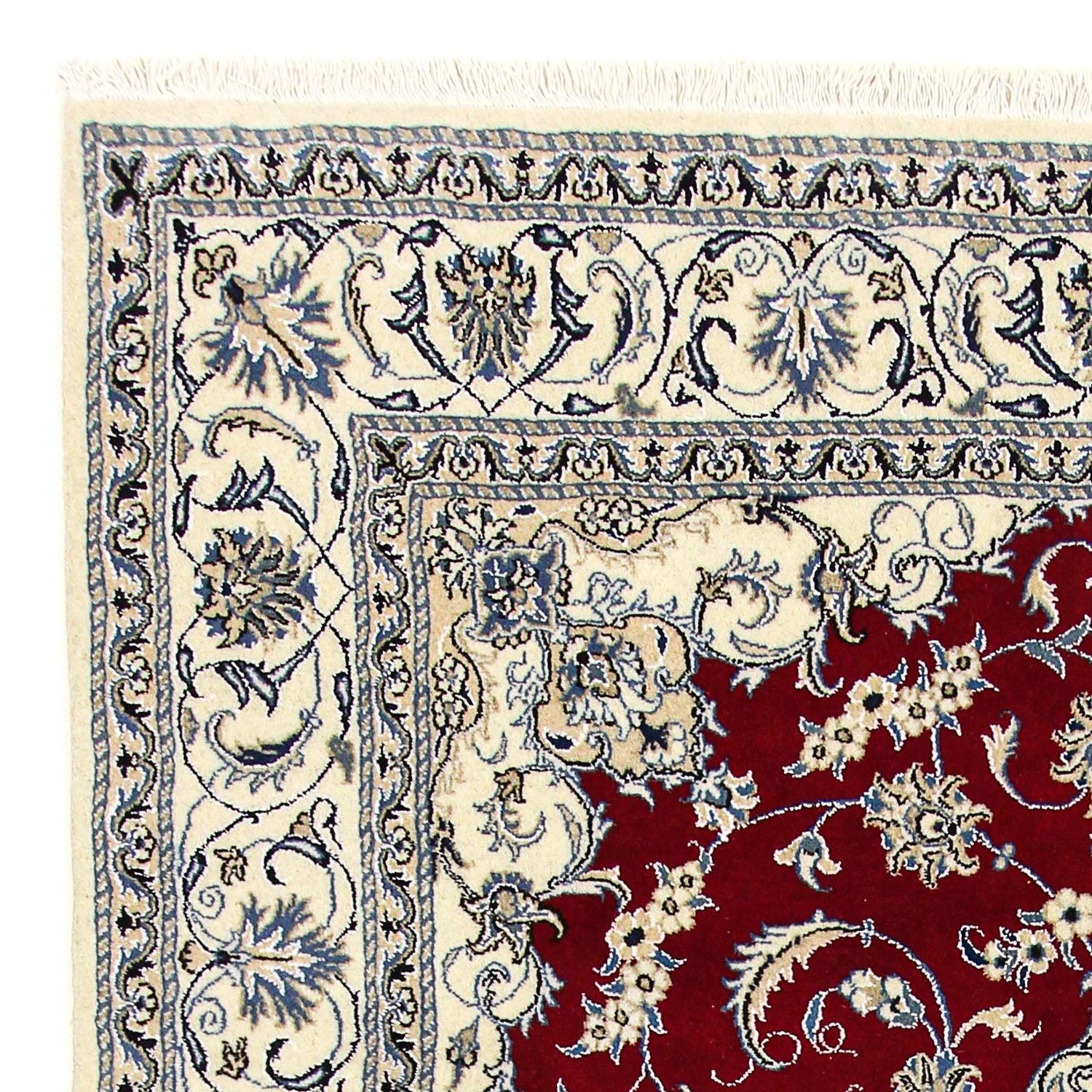 Alfombra persa - Nain - 295 x 193 cm - rojo oscuro