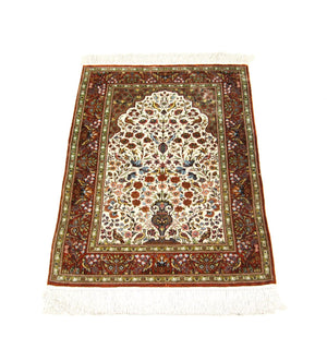 Alfombra de seda - Hereke seda - Prima - 128 x 80 cm - beige