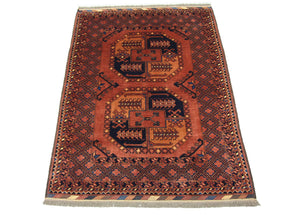 Alfombra afgana - 142 x 104 cm - marrón