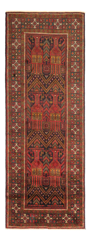 Alfombra de pasillo Alfombra Belutsch - 297 x 107 cm - rojo oscuro