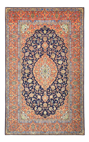 Alfombra persa - Bidjar - Real - 220 x 136 cm - azul oscuro