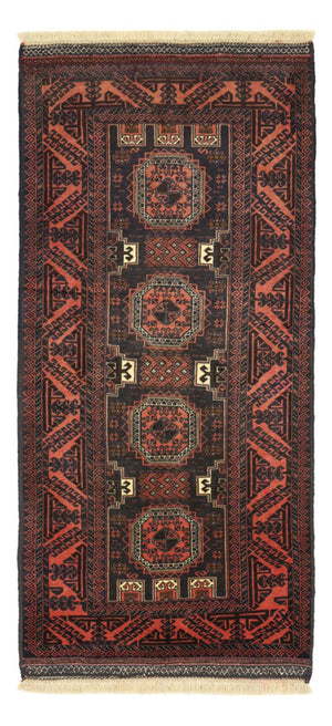 Alfombra de pasillo Alfombra Belutsch - 196 x 92 cm - rojo oscuro