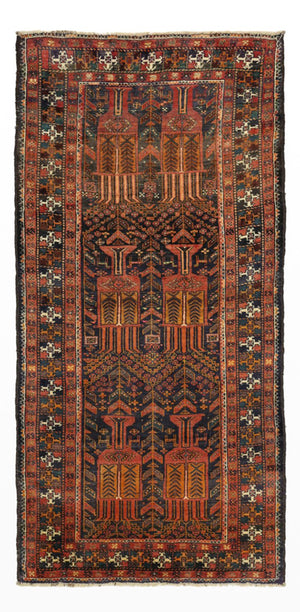 Alfombra de pasillo Alfombra Belutsch - 212 x 106 cm - rojo oscuro