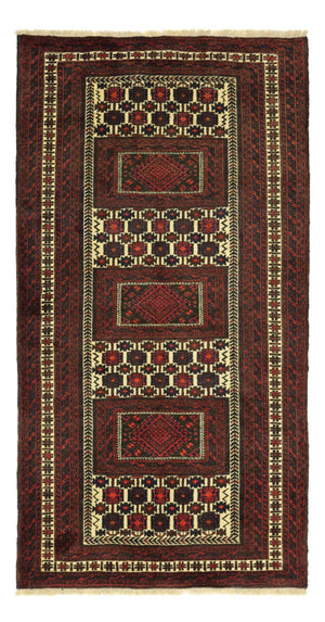 Alfombra de pasillo Alfombra Belutsch - 194 x 102 cm - rojo oscuro