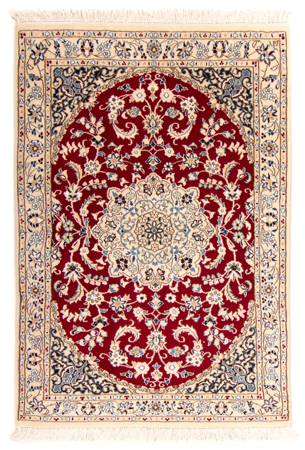 Alfombra Persa - Nain - Real - 148 x 96 cm - rojo oscuro