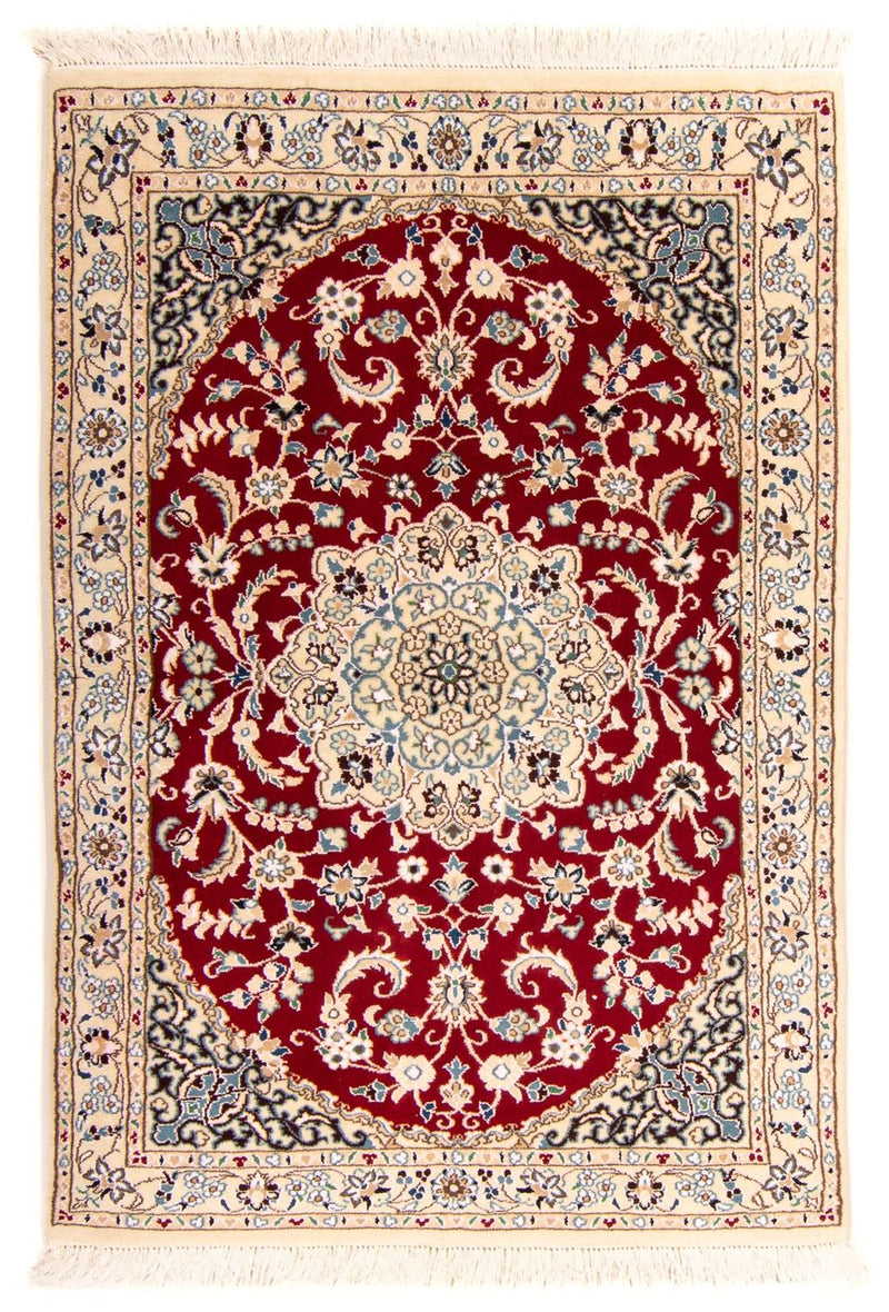 Alfombra Persa - Nain - Real - 148 x 96 cm - rojo oscuro