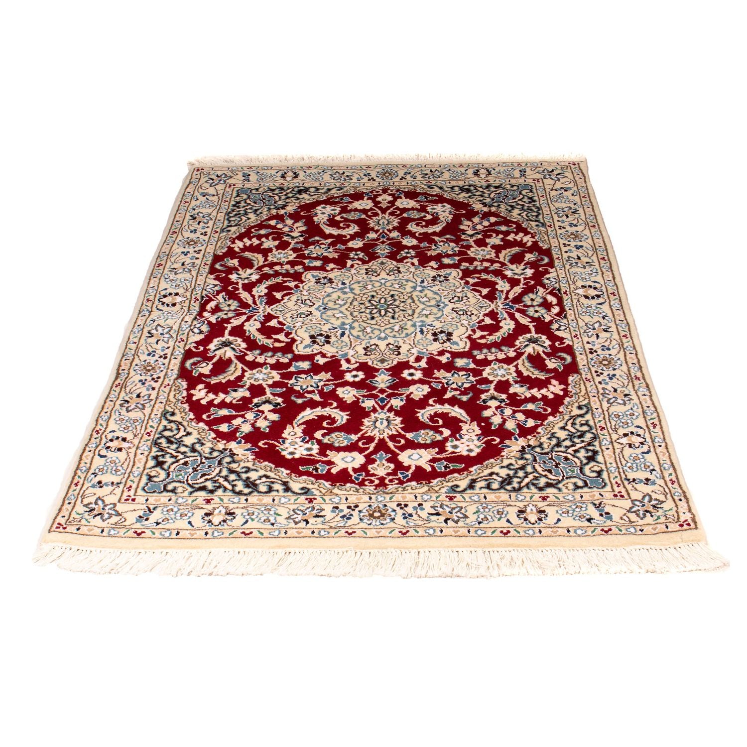 Alfombra Persa - Nain - Real - 148 x 96 cm - rojo oscuro