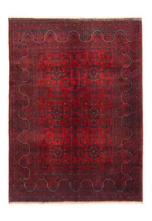 Alfombra afgana - Kunduz - 199 x 150 cm - rojo