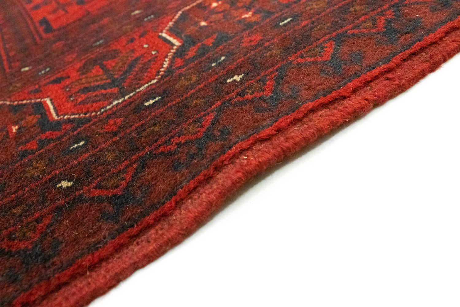 Alfombra afgana - Kunduz - 199 x 152 cm - rojo