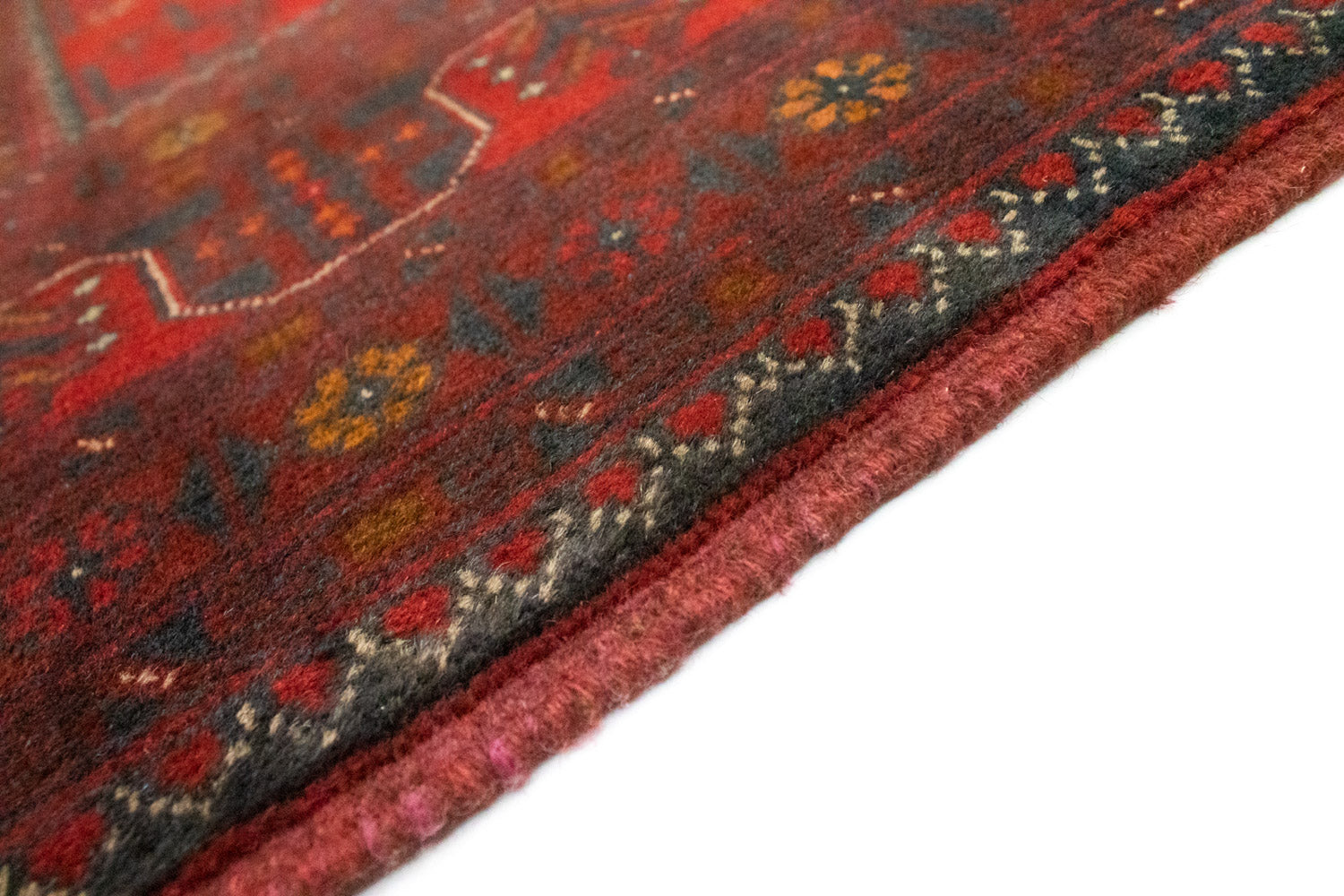 Alfombra afgana - Kunduz - 196 x 151 cm - rojo