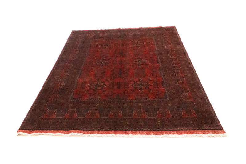 Alfombra afgana - Kunduz - 196 x 151 cm - rojo