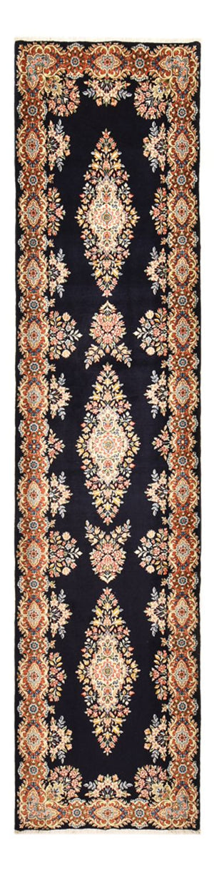 Alfombra de pasillo Alfombra persa - Real - 394 x 98 cm - azul oscuro
