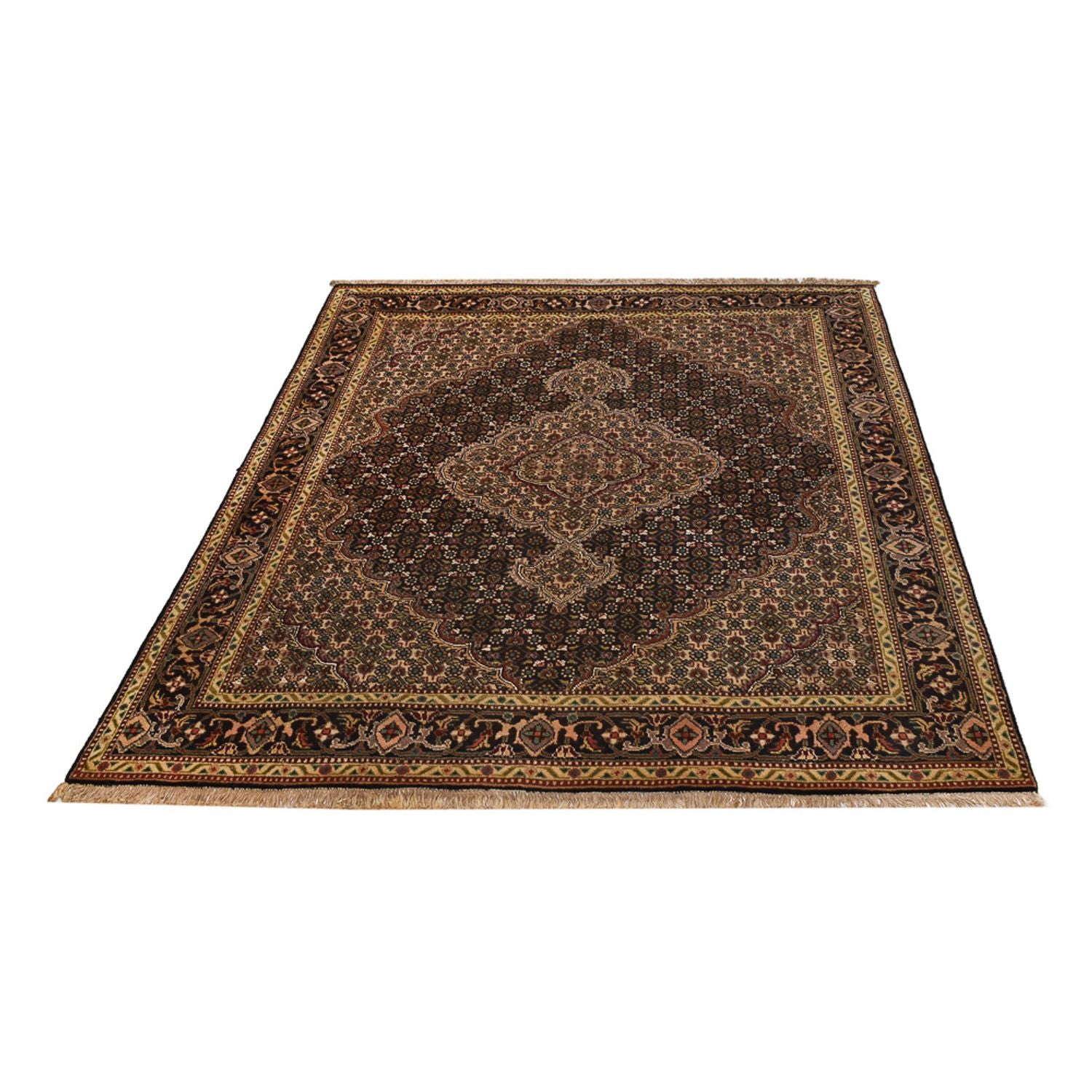 Alfombra Persa - Tabriz - Real - 203 x 148 cm - marrón oscuro