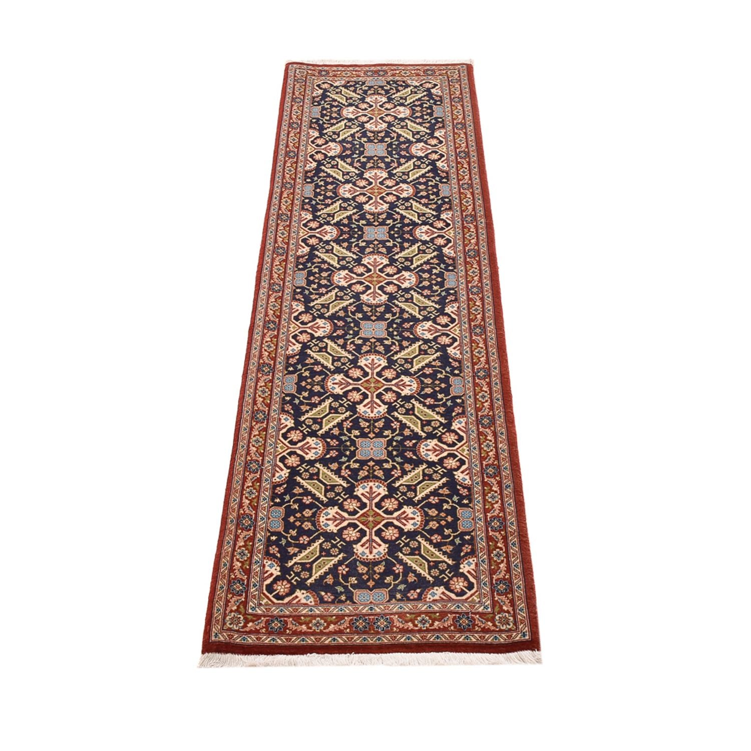 Alfombra de pasillo Alfombra Persa - Ghom - Royal - 202 x 52 cm - beige oscuro