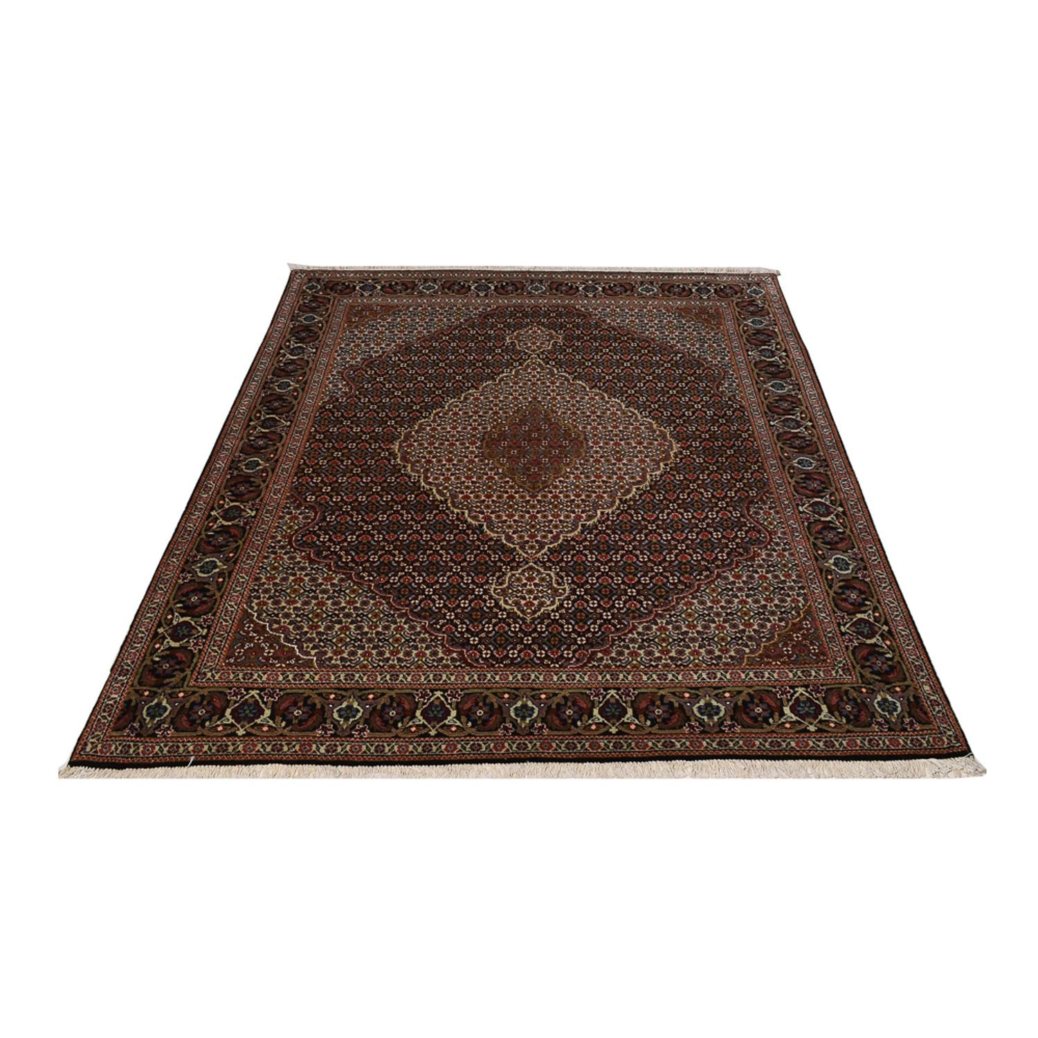 Alfombra Persa - Tabriz - Real - 195 x 150 cm - marrón oscuro
