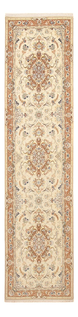 Alfombra de pasillo Alfombra Persa - Tabriz - Real - 370 x 87 cm - beige